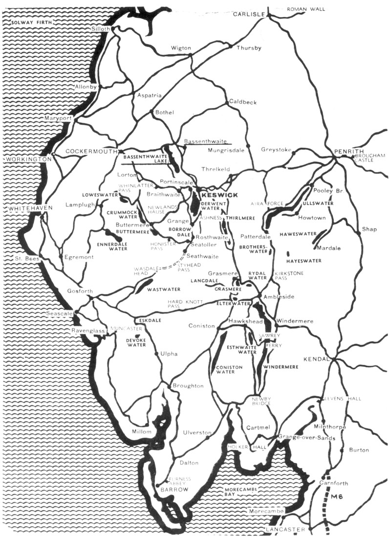 Map of The Lake District, 1977