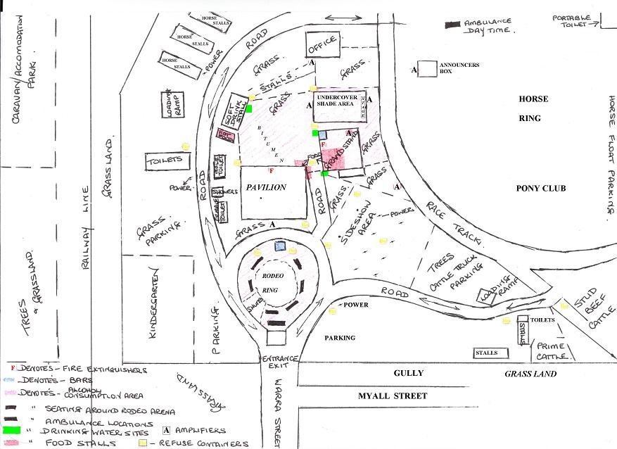 Layout of the Jandowae Show Grounds