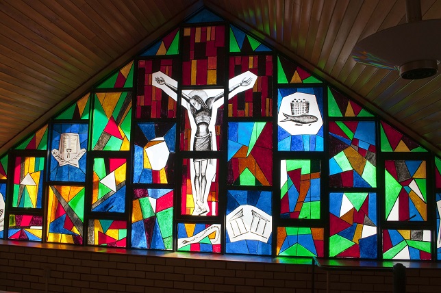 Coloured Glass in Roman Catholic Church in Hickey St, Jandowae (15/12/2014)