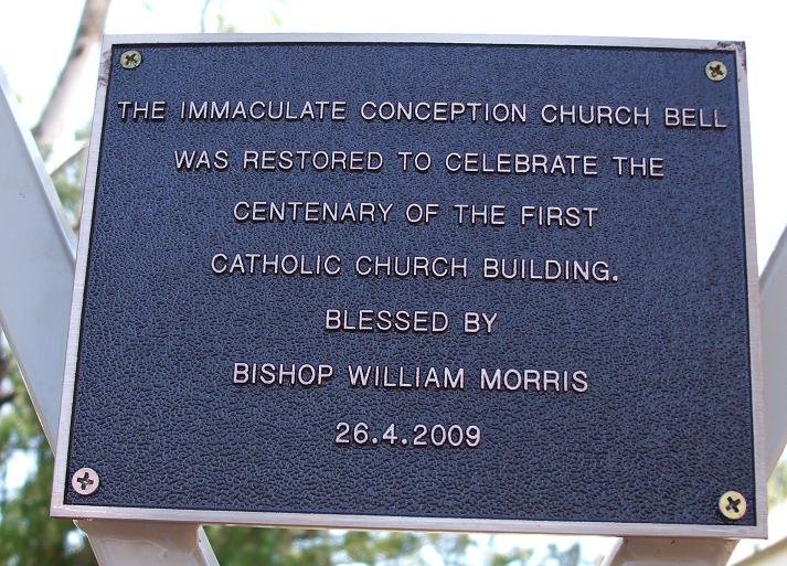  Bell plaque at the Jandowae Church Centenary 26/4/09